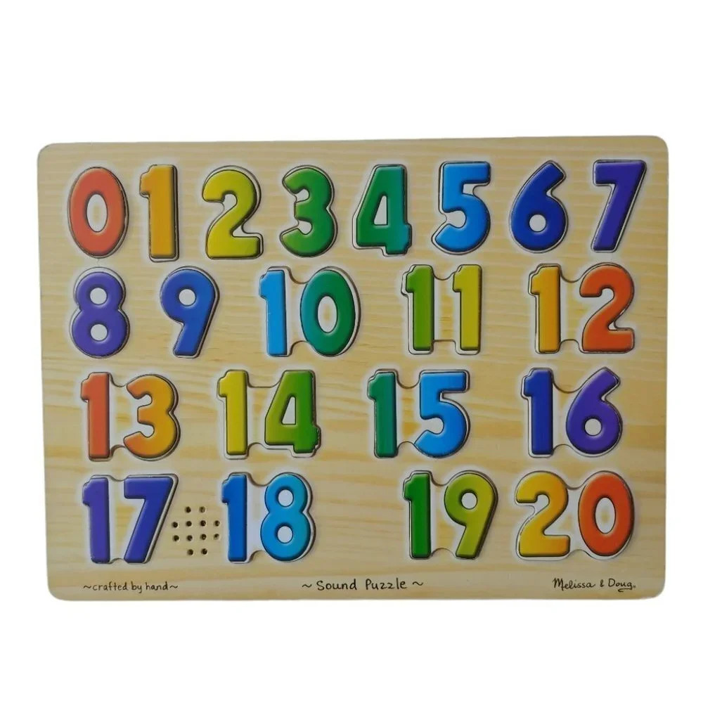 Melissa & Doug  Wooden Educational Block Puzzle, Numbers 1-20